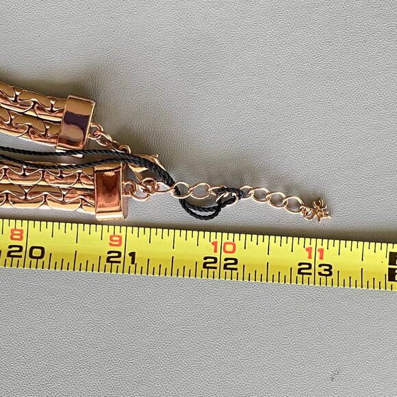 FAC Rose Gold Tone Layered Tassel Sweater Necklace NWT - Picture 9 of 10